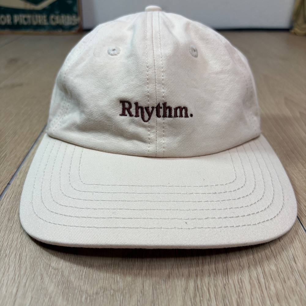 Rhythm Essential Dad Hat Cream Cotton Baseball Cap Embroidered Logo Adjustable